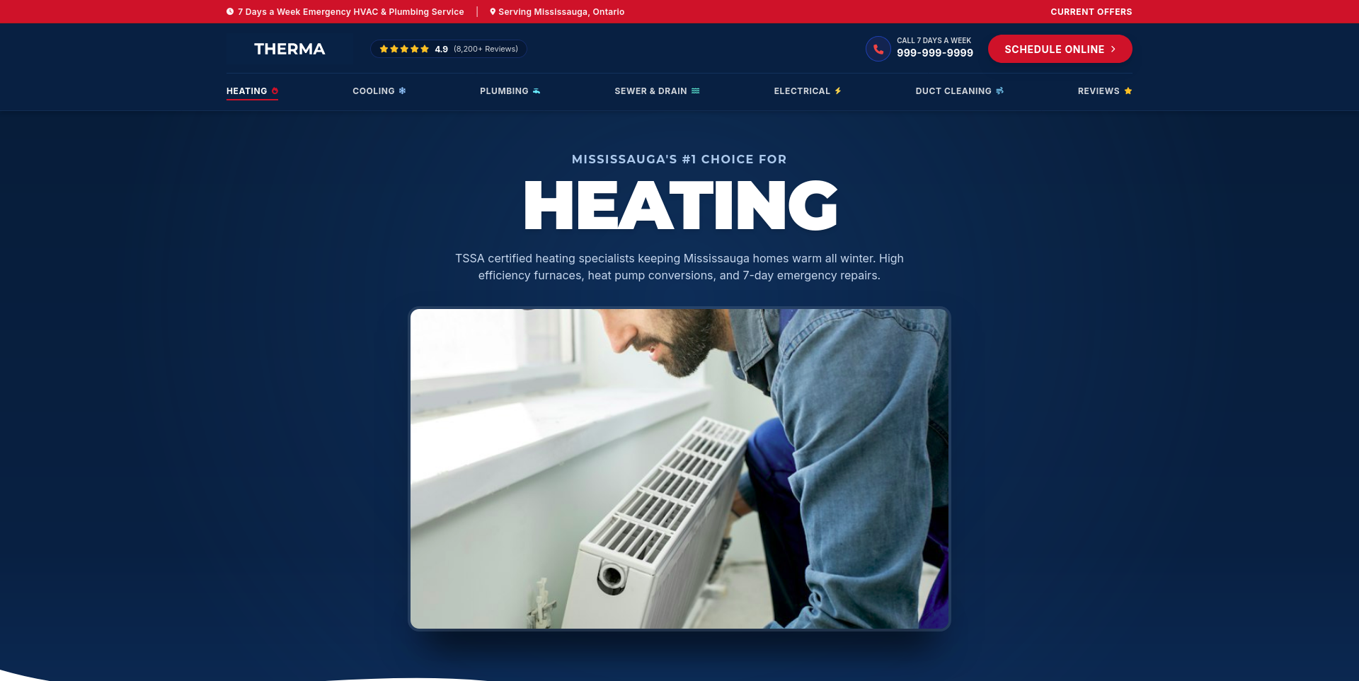 Trades Company Landing Page Mockup